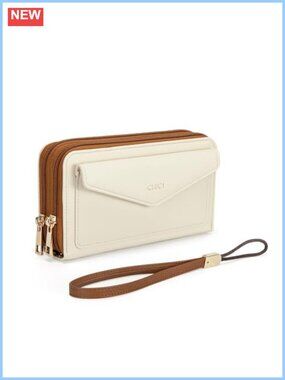 Large Capacity RFID Blocking Wristlet Wallet Long Zip Card Holder